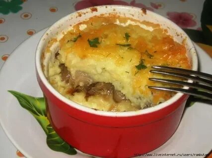 Пюре с грибами в духовке