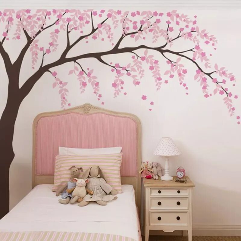 Сакура на стене. Декоративное дерево на стену. Дерево на стене. Дерево Сакуры на стене. Дерево в интерьере детской Сакура.