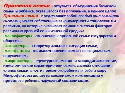 Форма приемной семьи