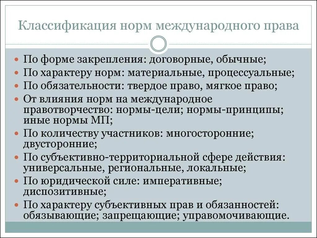 Твердое и мягкое Международное право. Назовите нормы международного