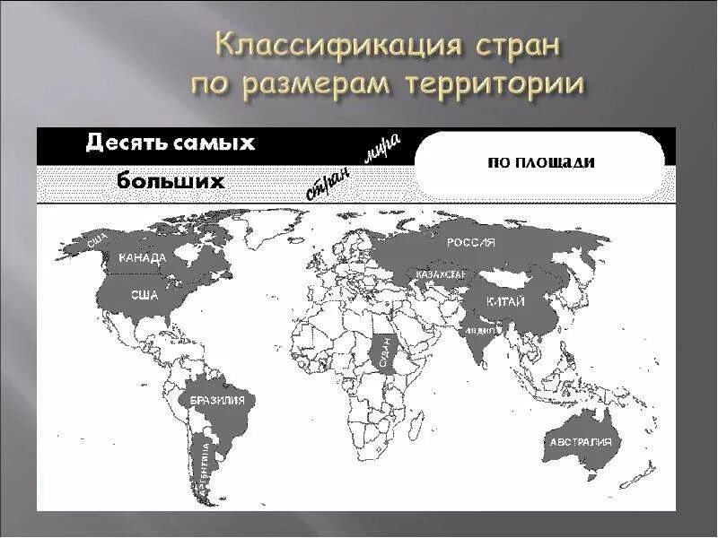 Страны 1 8. 10 самых больших стран по площади. 10 крупнейших стран мира по площади на карте. 10 самых крупных стран по площади территории. самые большие страны по площади 5 стран.