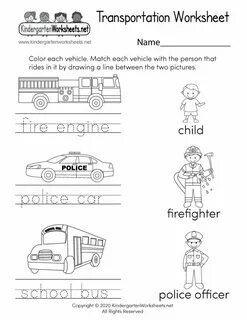 Transport worksheets for kids