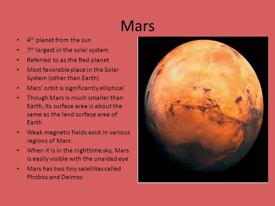 Планеты с описанием. Доклад о планете Марс. Марс больше земли. Марс красная Планета четвёртая Планета по размеру. Почему планета марс