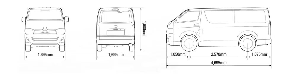 Toyota hiace технические характеристики. Toyota Hiace 2000 габариты. Тойота Хайс 200 габариты. Toyota Hiace h200 габариты. Габариты Тойота Хайс 2008.