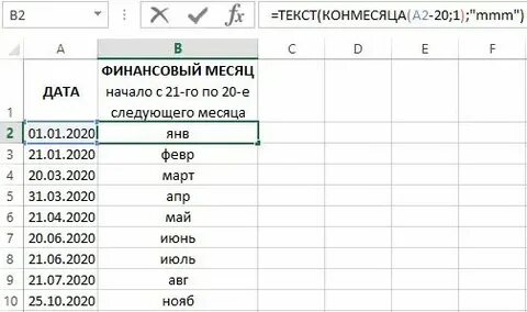 Определение месяца по дате