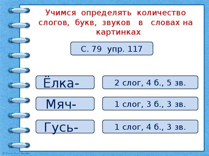 Сколько букв и звуков в слове елка