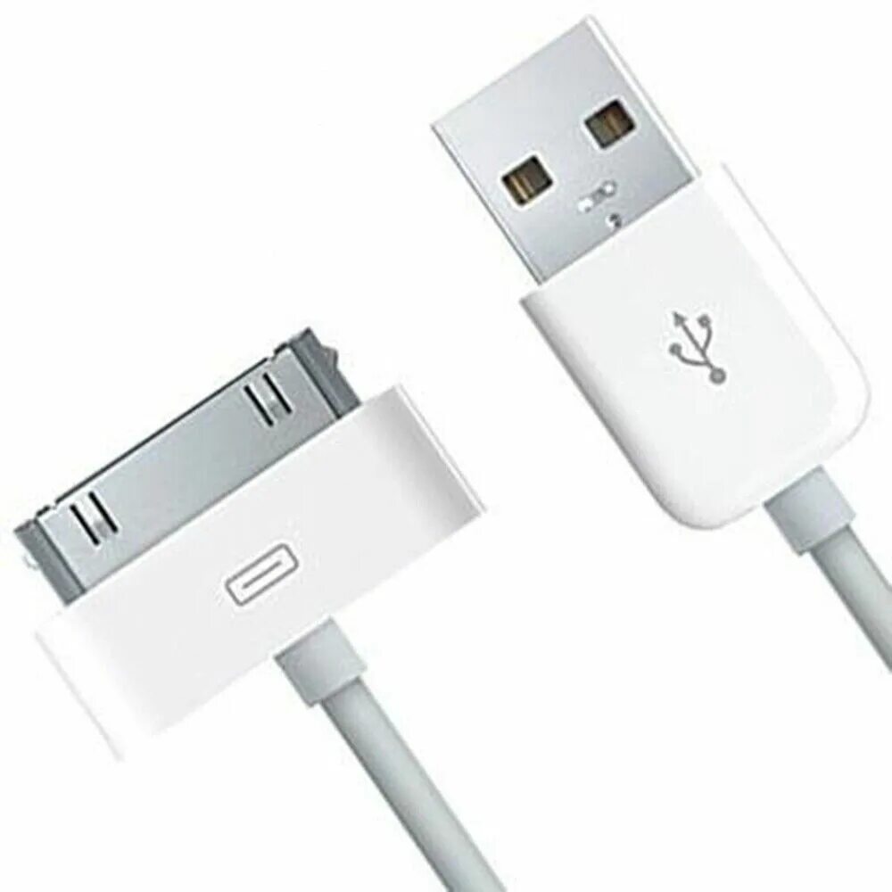 Кабель USB для iphone 4/ iphone 4s/ IPAD/ 2/ 3. Кабель USB для iphone 4 (30 Pin) (1м) (белый) AAA. Зарядка на айфон 4s. Iphone 4 зарядка.