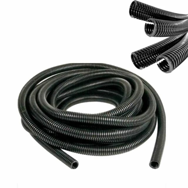 Шланг flexible Hose "uw/pa" 1" 15m. Гофра для кабеля автомобильная. Разрезная гофра для проводов. Резиновая гофра для проводов.