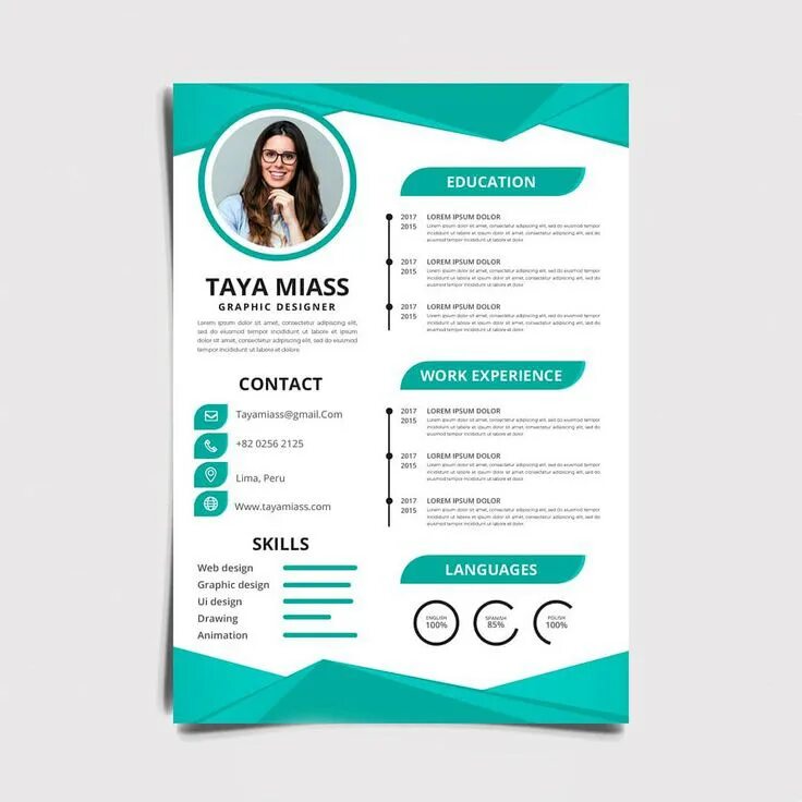 Шаблонный CV. CV Design. Креативное резюме вектор. CV Template Design.