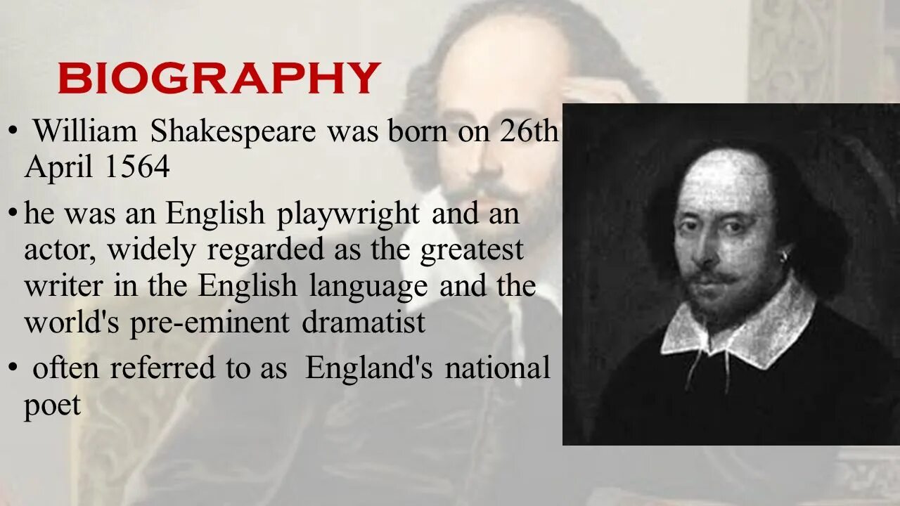 Биография шекспира кратко 8 класс. Шекспир Biography. William Shakespeare Biography. Shekspir Biography на английском. Вильям Шекспир краткая биография.