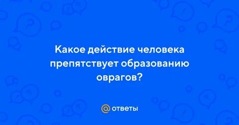 Какое действие человека препятствует образованию оврагов