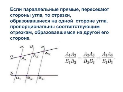 Если параллельные прямые пересекают сторону угла