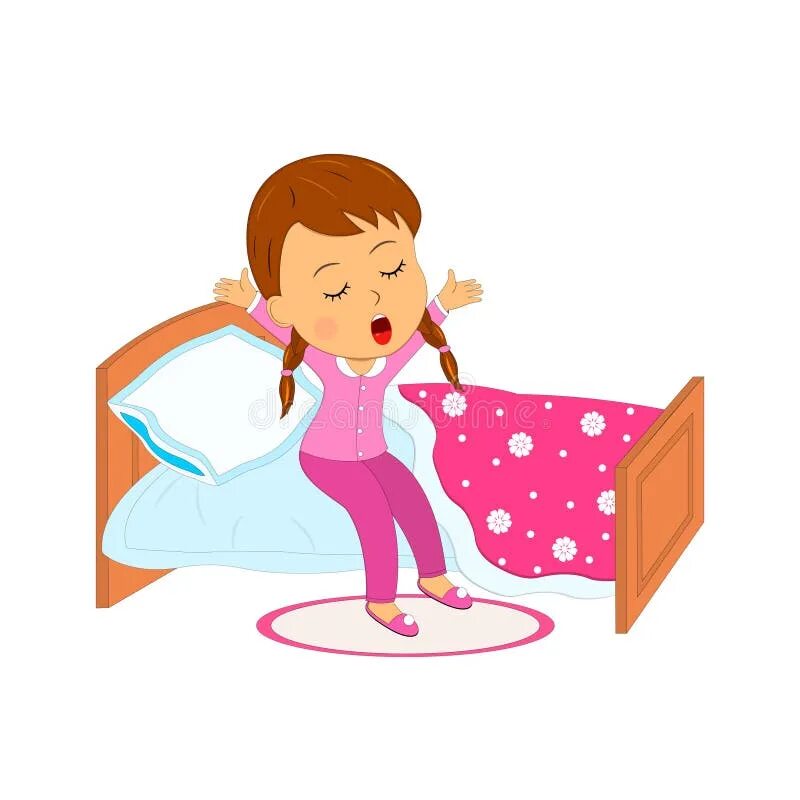 The girl gets up at. Девушка потягивается. Женщина утром картинка без фона. Девочка проснулась. Иллюстрации просыпается.