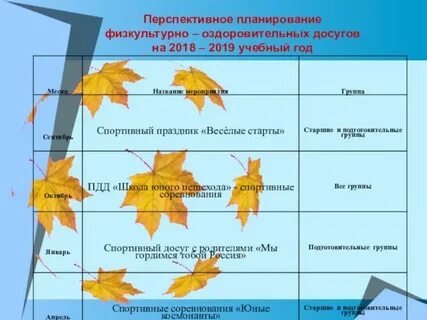 План на октябрь в детском саду