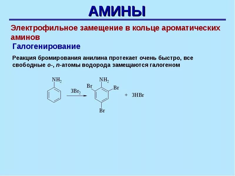 Бромирование ароматических Аминов. Анилин Электрофильное замещение. Взаимодействие анилина с бромоводородной кислотой. Реакция бромирования анилина. Реакция бромирования протекает