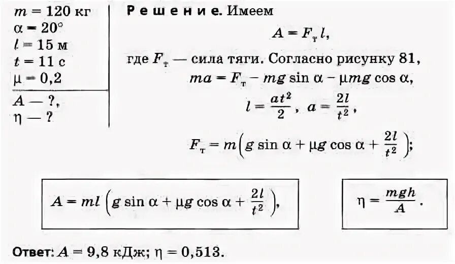 Груз массой 120 кг удерживает