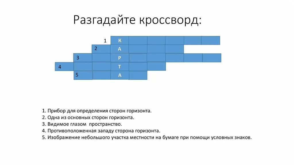 Горизонт 5 букв сканворд