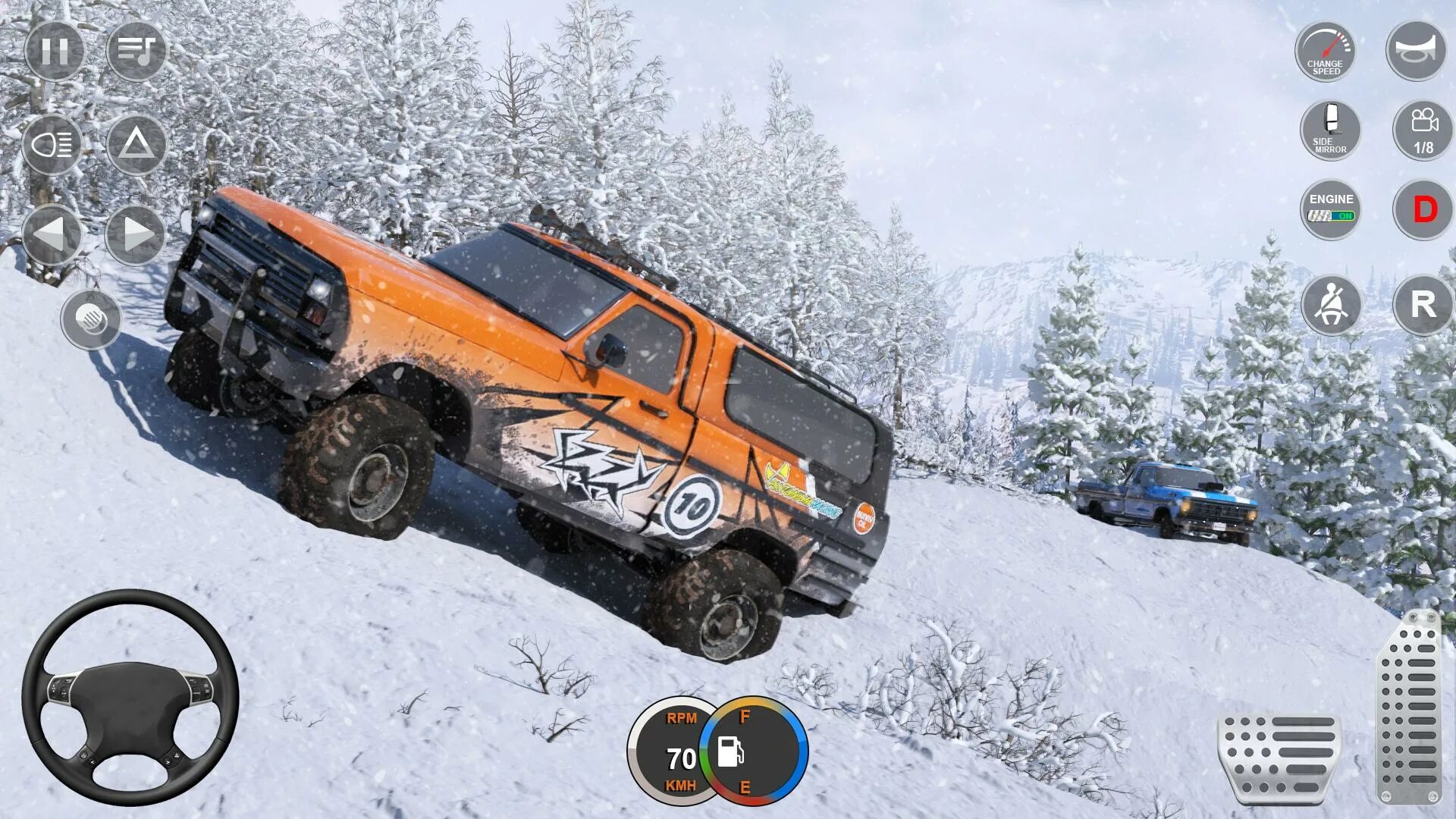 Off Road Mud car Driving игра. Красивый оффроад проект снег.