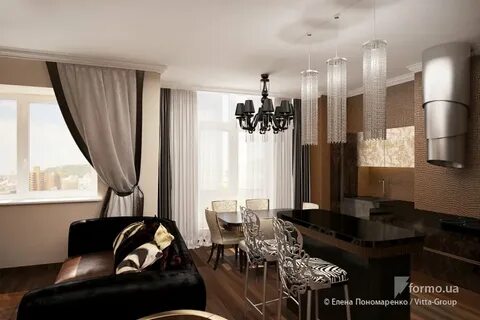 Шторы совмещенные кухня гостиная