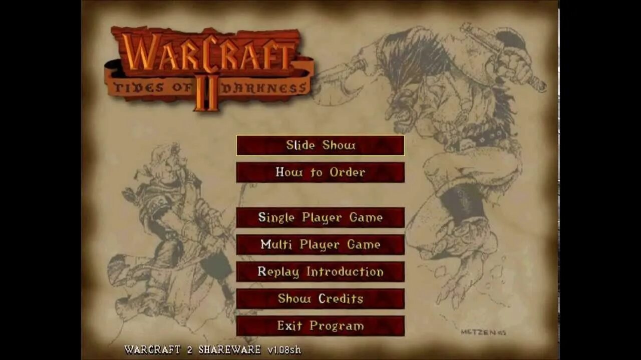 Csw tides of darkness. Warcraft 2 диск. Warcraft DOSBOX. 1996 Warcraft II Скриншот. Darkness меню.