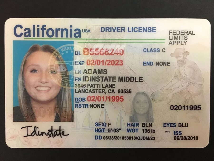 License us. California Driver License. Американский ID.