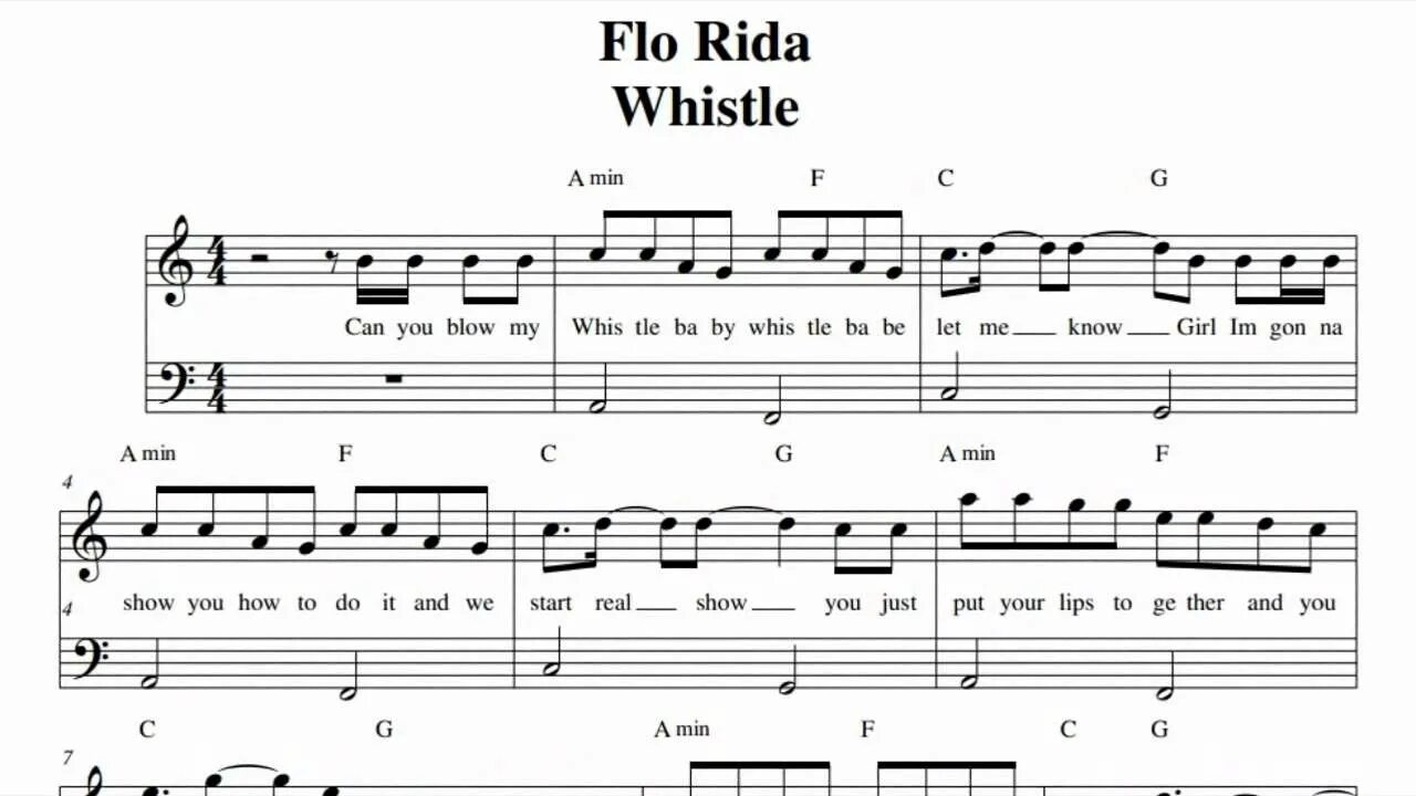 Flo Rida Whistle. Whistle песня. Ноты Flo. Flo Rida Whistle Ноты для фортепиано.