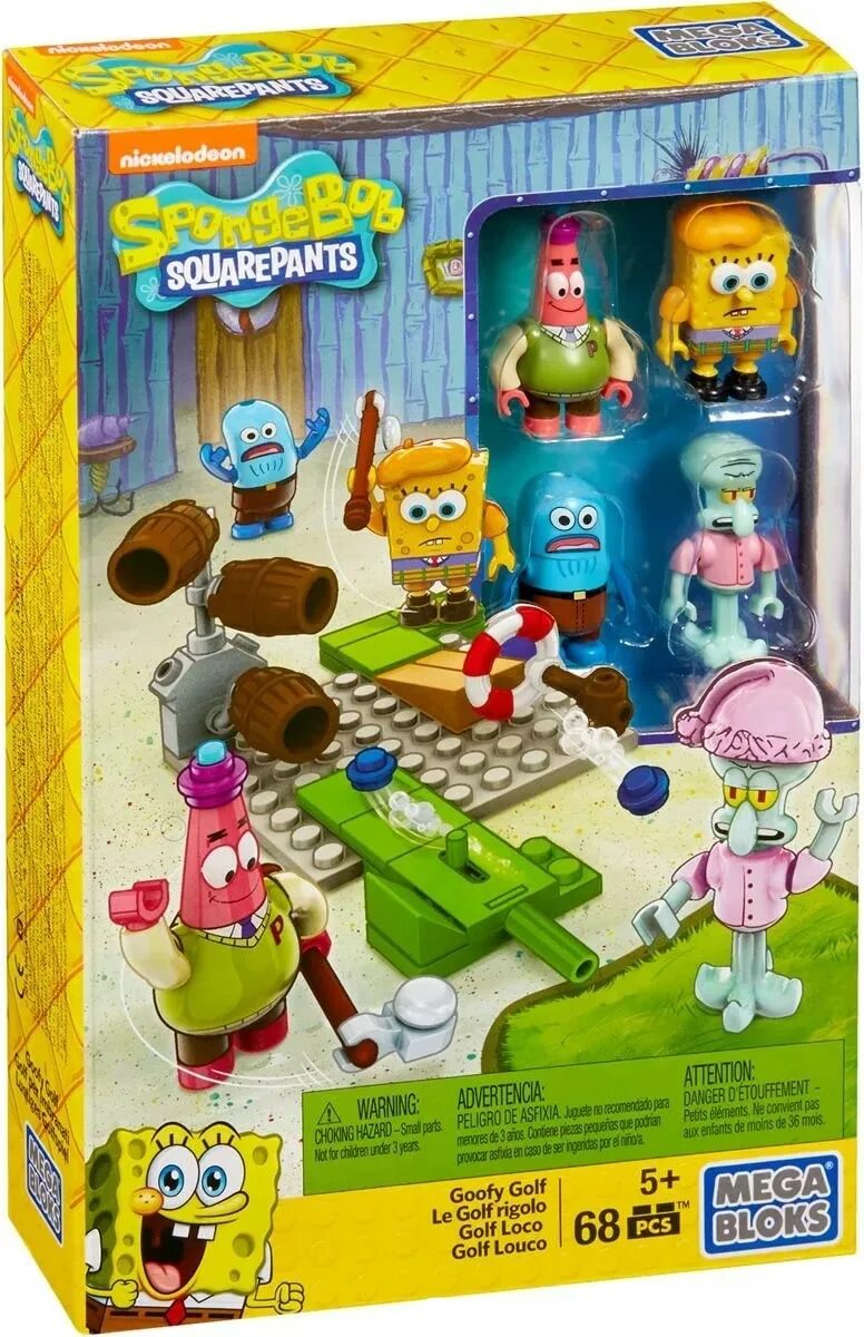 Конструктор Mega Bloks Spongebob Squarepants dph67 гольф. Mega Bloks губка Боб. Спанч конструктор