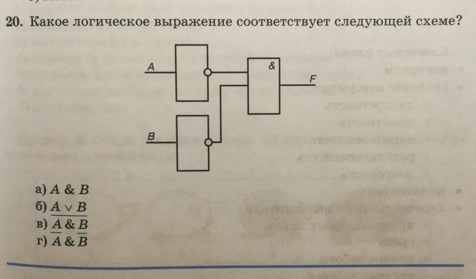 Какое логическое выражение соответствует следующей схеме