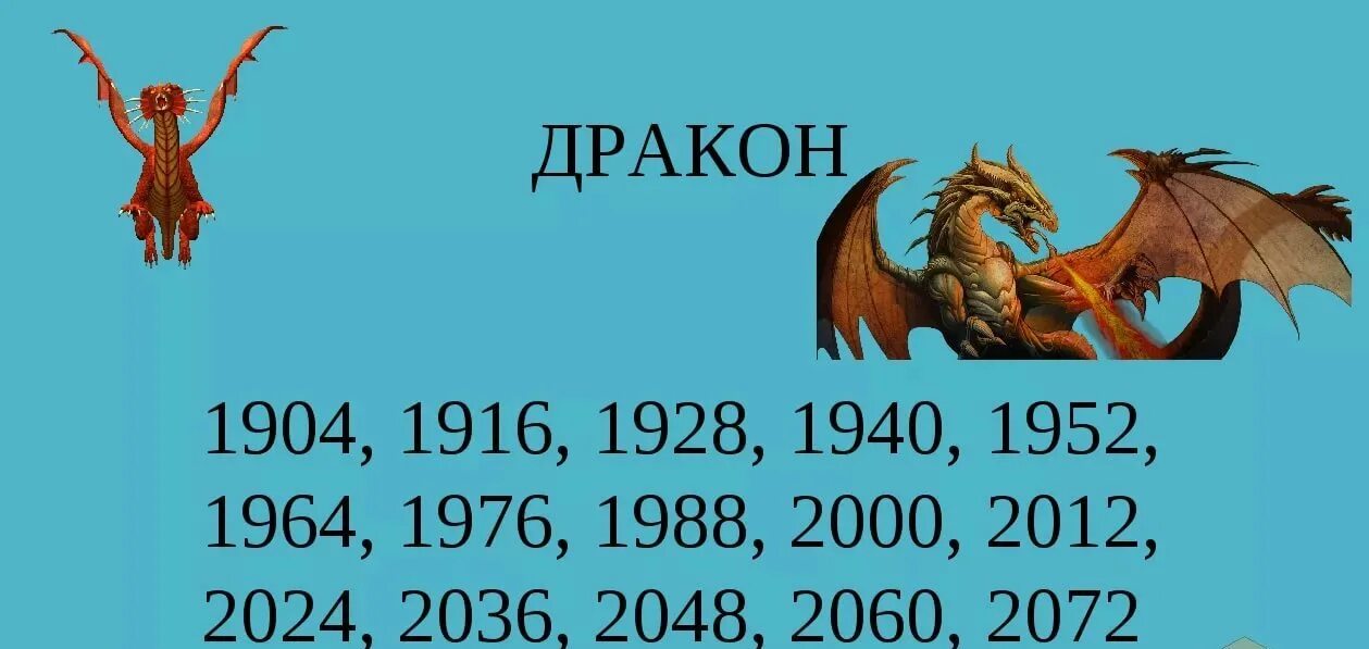 Последний год дракона в каком году