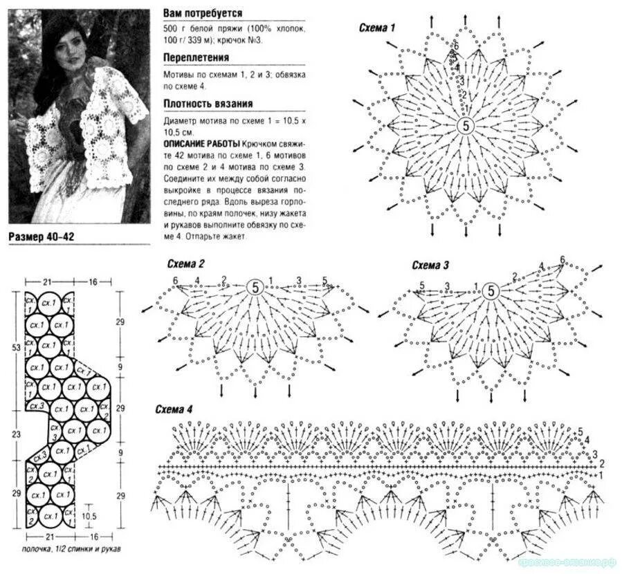Модель вязаная крючком. Вязание крючок кофты из мотивов схемы. Вязание крючком ажурные кофточки крючком схемы. Вязаный ажурный жакет женский крючком со схемами. Ажурные жакетики крючком схемы.