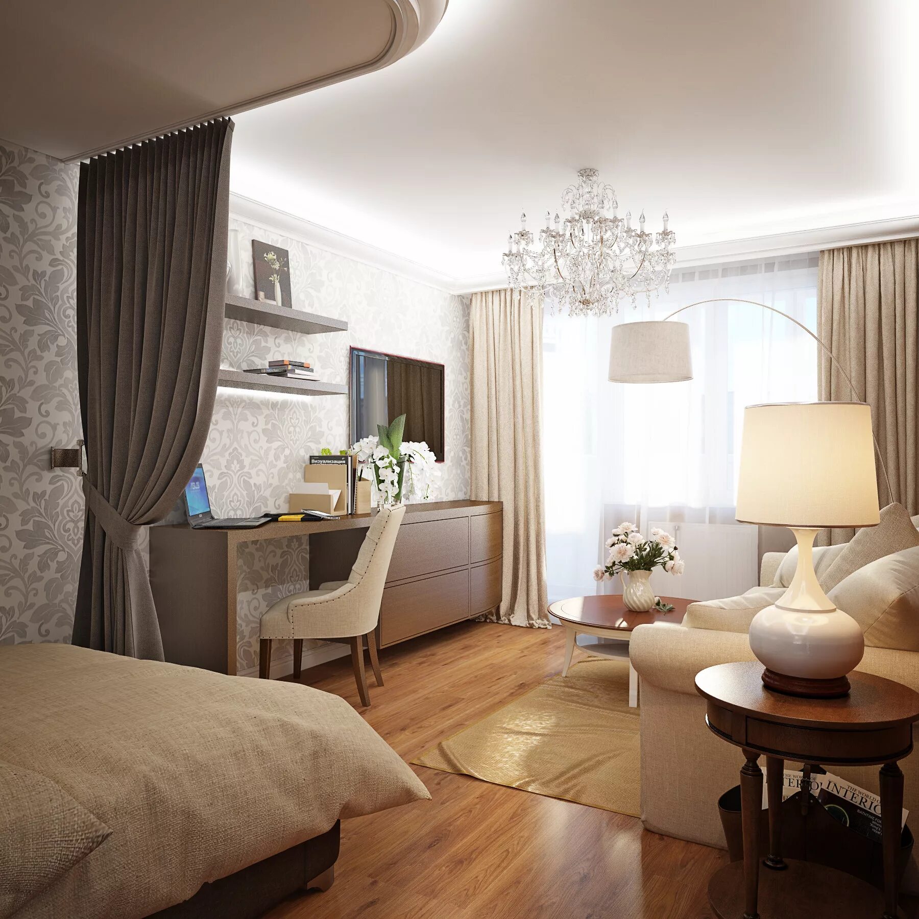 Зонирование Комнаты на Спальню и Гостиную: 195+ (Фото) Вариантов Home, Home deco
