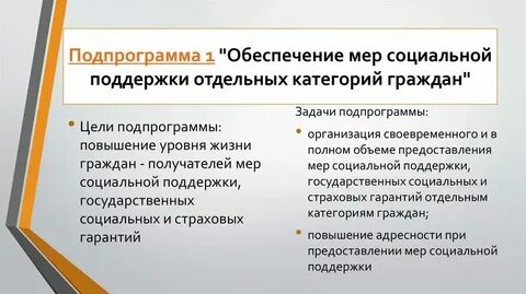 Меры соц поддержки фз