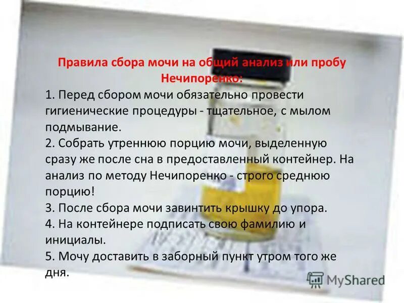 Как собрать мочу утром