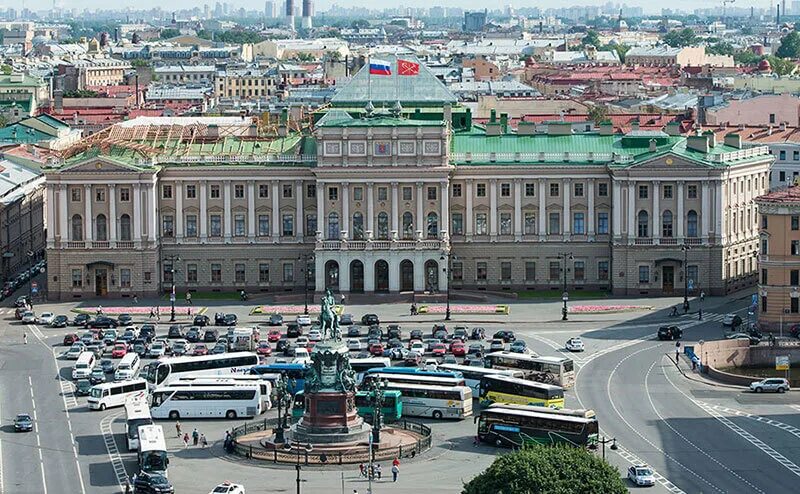 St. Isaac's Square (Isaakievskaya Ploshchad) in St. Petersburg, Russia Petersbur