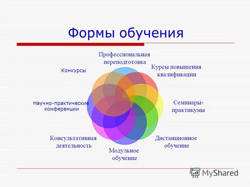 виды формы профессионального обучения