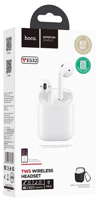 Hoco tws bluetooth. Hoco es32 Plus. Наушники Hoco es32. Es32 Plus наушники. Наушники Hoco es32 Plus White.