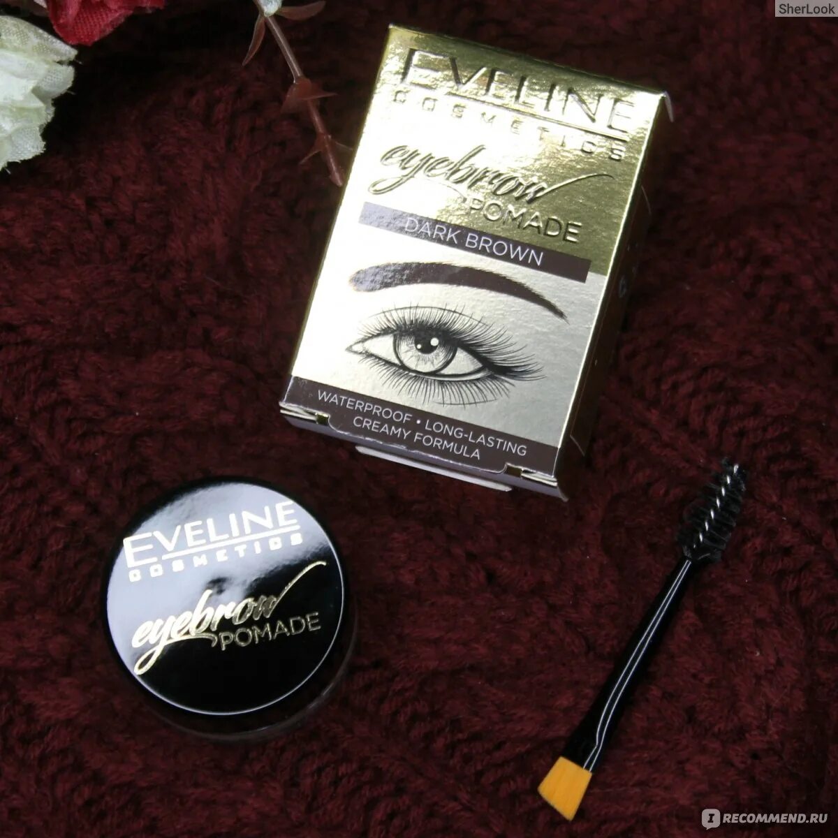 Eveline brow. Помада для бровей Эвелин дарк Браун. Eveline помада для бровей Soft Brown. Eveline Eyebrow Pomade Dark Brown. Eveline Cosmetics Dark Brown.