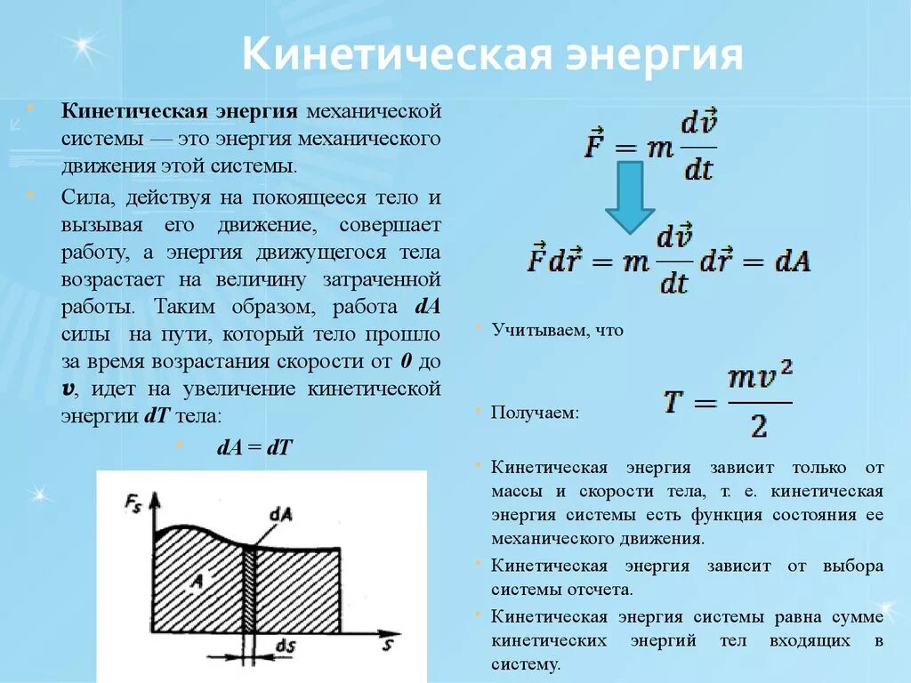 Как тепловая энергия зависит от скорости. Формула для расчета кинетической механической энергии. Как рассчитать кинетическую энергию. Кинетическая СИНЕРГИЯ. Кин энергия.