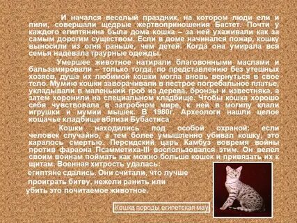 Изложение кошка была приручена в древнем египте