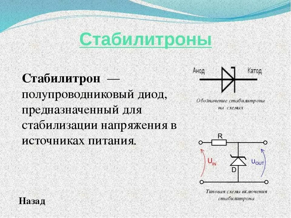 Диод является. Схема включения стабилитрона и диода. Кремниевый стабилитрон схема включения. Стабилитроны (диоды Зенера) на схеме. Стабилитрон принцип работы схема включения.