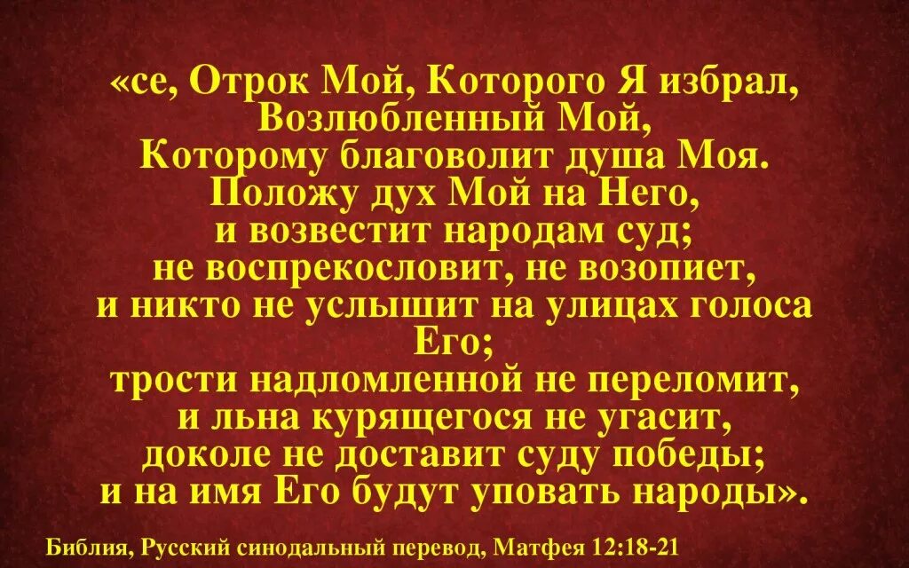 Отрок текст. И на имя его будут уповать народы. Матфея. Не угашайте духа Святого живущего в вас Библия. , И последовало за ним множество народа и он исцелил их всех. От Матфея 19:21.