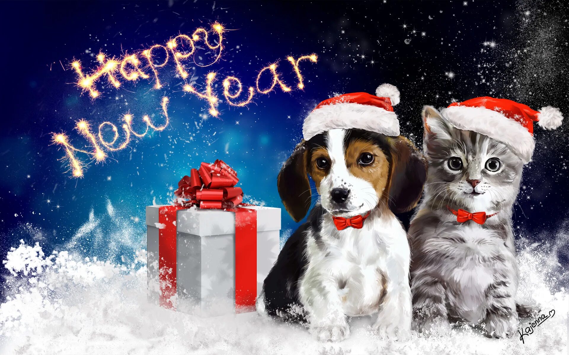 Поступи с новым годом. Новогодние животные. Новогодняя собака. Новогодние картинки на рабочий стол. С новым годом собаки.