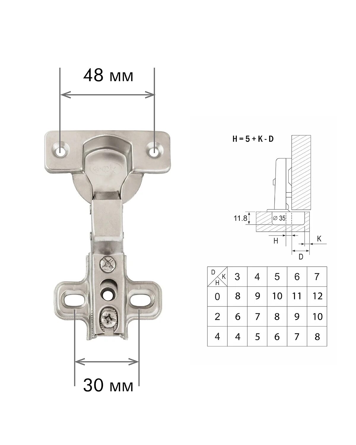 Полунакладная петля с эксцентриком Lemax PROF FH132B - выгодная цена, отзывы, ха