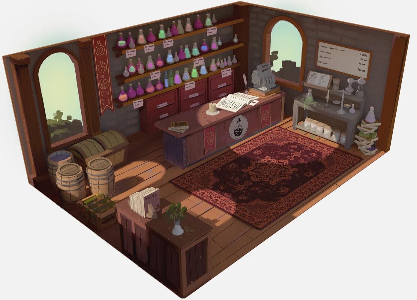 Potion shop игра. Магическая комната майнкрафт. Магическая спальня майнкрафт. Potion shop schwesterherz