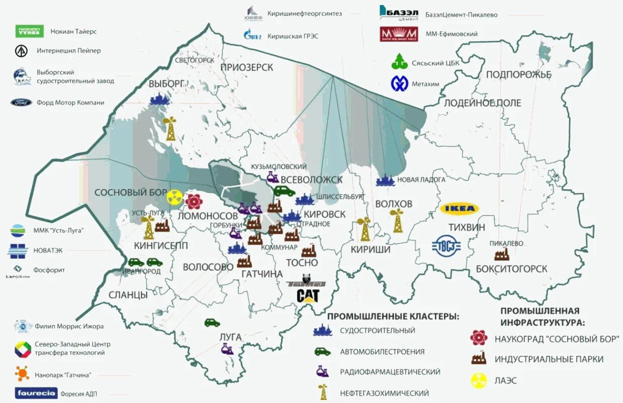 Производители спб и ленинградской области. Заводы промышленности Ленинградской области. Экономическая карта Ленинградской области. ПРОМЫШЛЕННОСТЬЛЕНИНГРАДСКОЙ обл. Карта промышленности Ленинградской области.