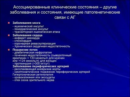 Ассоциированное состояние при артериальной гипертонии