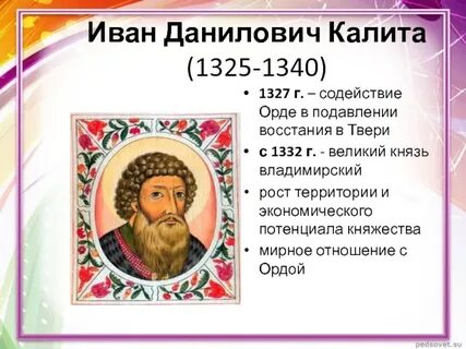 Начало княжения калиты в москве