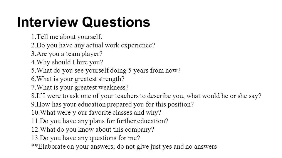 Questions about experience. Tell about yourself questions. Interview questions. Questions about work. Questions for Interview.