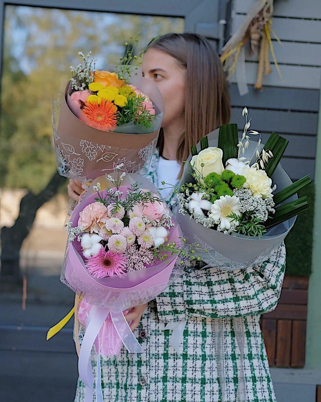 цветы н тагил. цветы н тагил. мини букеты. букет "герберы и сантини". живые букеты.