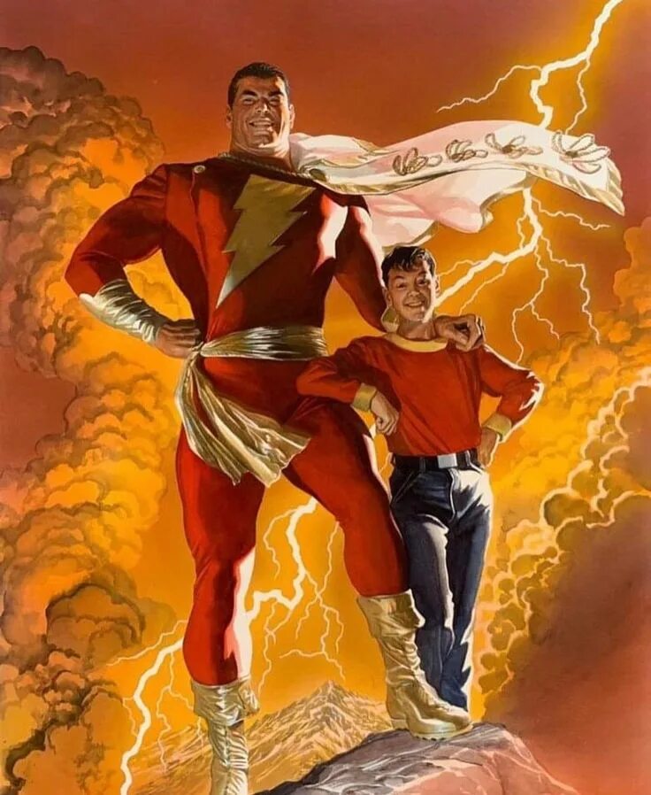Alex marvel. Билли бэтсон шазам. алекс росс. alex ross shazam. алекс росс dc comics.